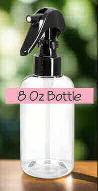 Transparent 8 oz spray bottle with black trigger, ideal for room and linen sprays.